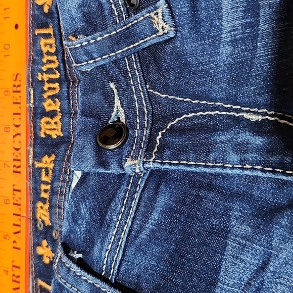 ROCK REVIVAL CHARLOTTE BLACK SEQUINS RHINESTONES EASY-FIT BOOT-LEG DENIM JEAN - Picture 7 of 16